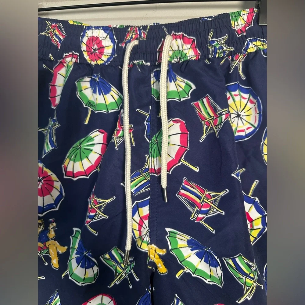 Polo Ralph Lauren Traveler Swim Trunks Men’s XL‎ Polo Bear Beach Umbrella Navy